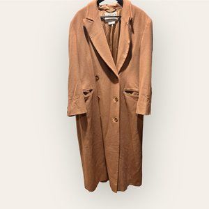 Vintage 1970s Jaeger trench coat camel classic cashmere wool overcoat #V4